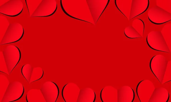 Щасливий День Валентинки Серцевий Папір Вирізаний Навколо Листівки Ілюстрація — стокове фото