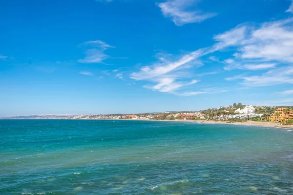 Estepona Malaga Spanje Juni 2022 Uitzicht Een Prachtig Strand Aan — Stockfoto