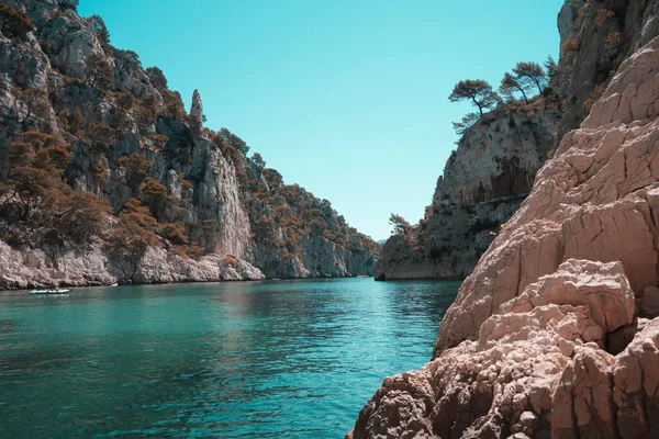 Pittoresk Utsikt Över Calanques Nationalpark Frankrike Med Turkost Vatten Medelhavet — Stockfoto