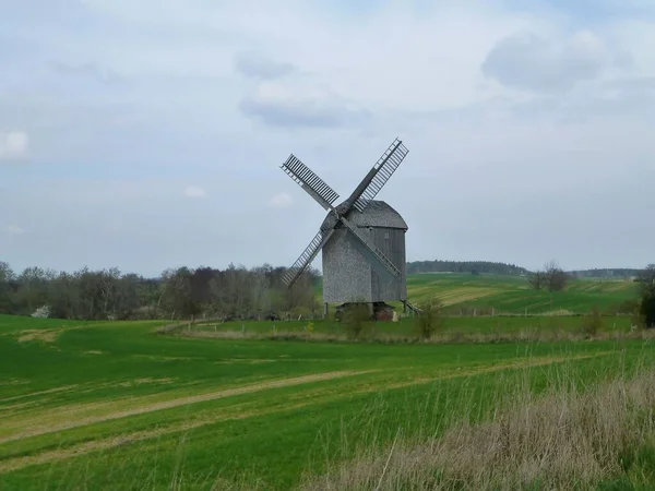Ветряная Мельница Скандинавская Природа Создали Страсть Энергии — стоковое фото