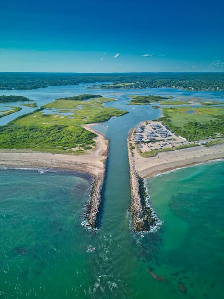 Піщаний Пляж Чарльзтауні Род Айленд — стокове фото