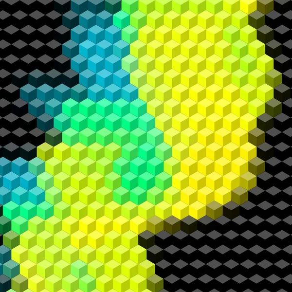 Ilustração Cubo Isométrico Colorido Com Papel Parede Padrão Multicolor Abstrato — Fotografia de Stock
