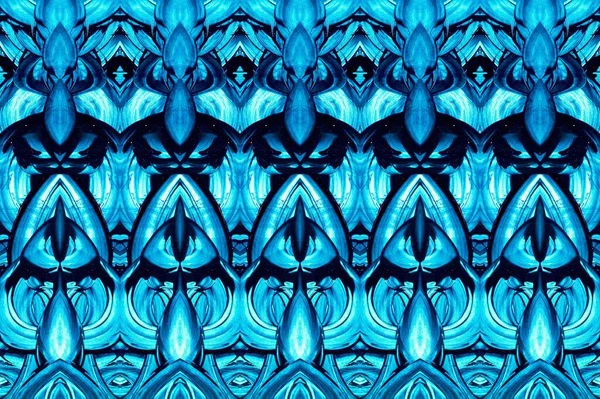 Abstrato Artístico Sem Costura Padrão Azul Com Lindas Linhas Camadas — Fotografia de Stock