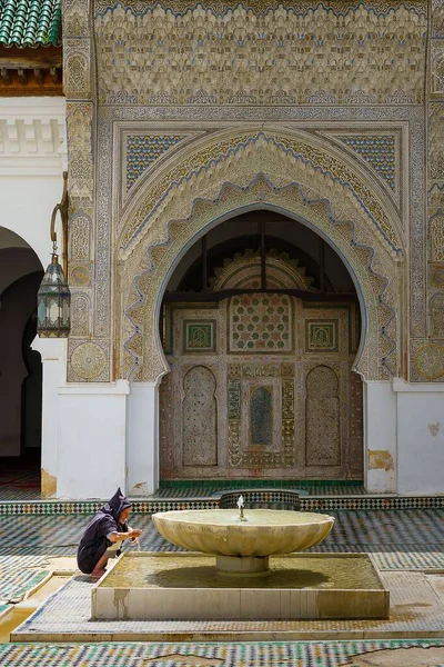 Interno Della Moschea Qarawiyyin Dell Università Fez Marocco — Foto Stock