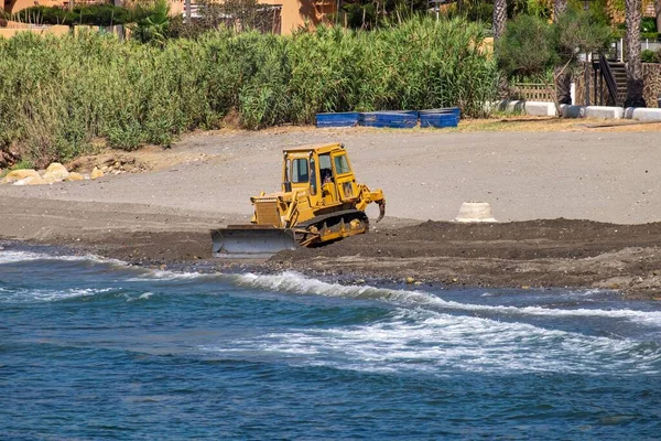 Estepona Malaga Španělsko Června 2022 Práce Opravách Údržbě Pláže — Stock fotografie