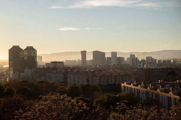 Beautiful View Barcelona City Sunset — Stock Photo, Image