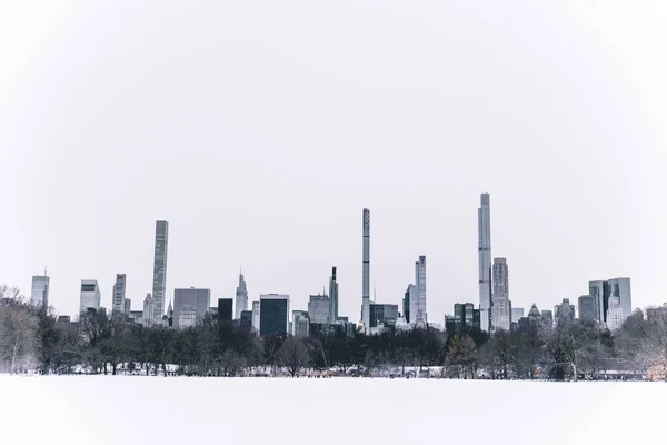 Panoramautsikt Över Skyskrapor Solig Dag Vintern New York Usa — Stockfoto