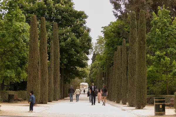 Beau Cliché Des Jardins Verts Parc Retiro Madrid Espagne — Photo