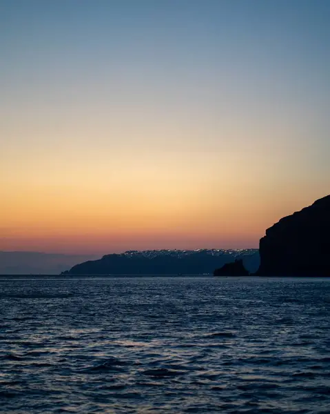 Vertikal Bild Vacker Vid Solnedgången Grekland — Stockfoto