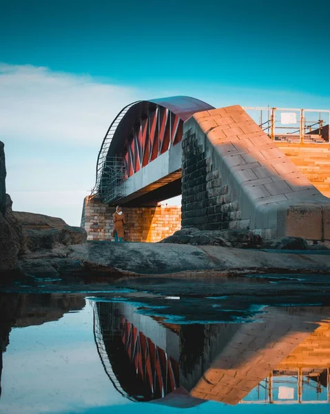Famous Elmo Bridge Reflection Water — Stock Photo, Image