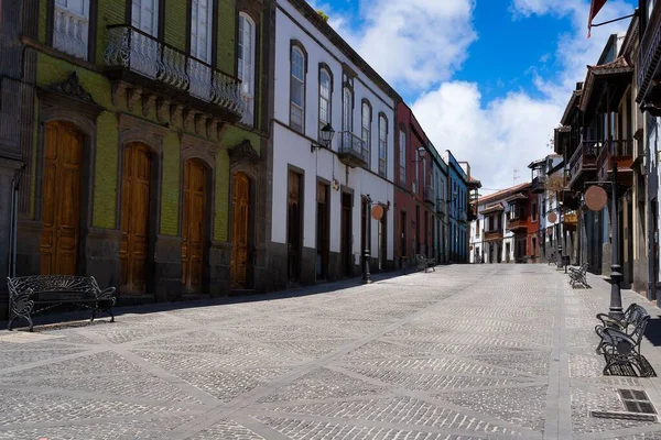 Ένας Παλιός Δρόμος Calle Real Plaza Βρίσκεται Στο Teror Κανάρια — Φωτογραφία Αρχείου