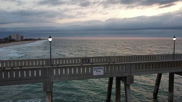 Vogels Zitten Pier Bij Wrightsville Beach — Stockfoto