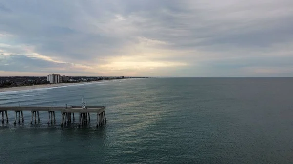 Costa Junto Muelle Amanecer —  Fotos de Stock