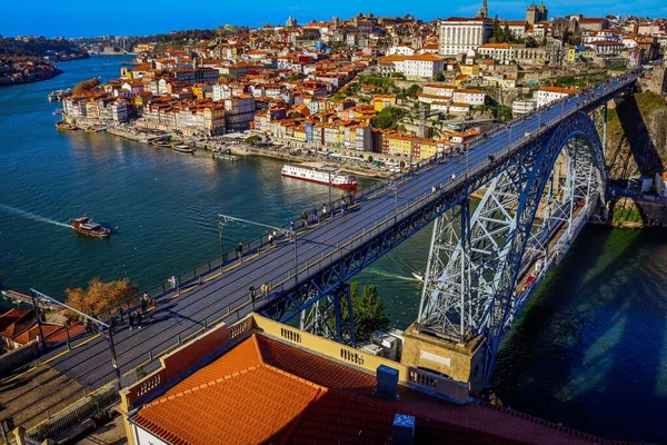 Ponte Dom Luis Porto Portugal Num Dia Ensolarado — Fotografia de Stock