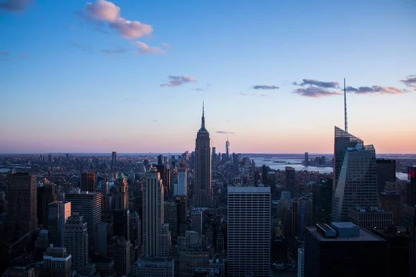 Het New Yorkse Stadsgezicht Avond Verenigde Staten — Stockfoto