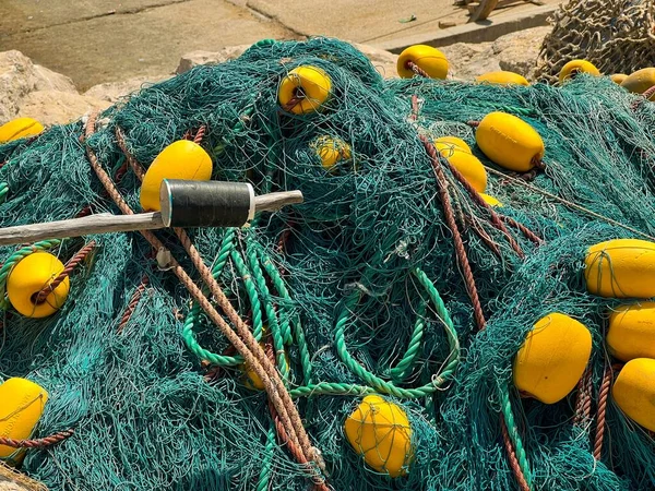 Closeup Fishing Nets Port — Stock Photo, Image