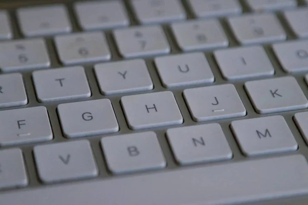Closeup White Laptop Keyboard — Stock Photo, Image