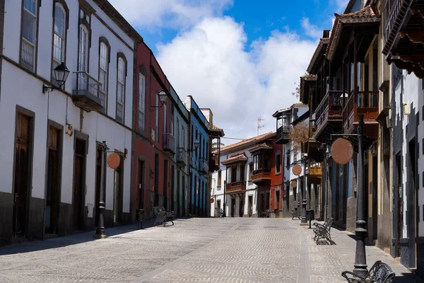 Ένας Παλιός Δρόμος Calle Real Plaza Βρίσκεται Στο Teror Κανάρια — Φωτογραφία Αρχείου