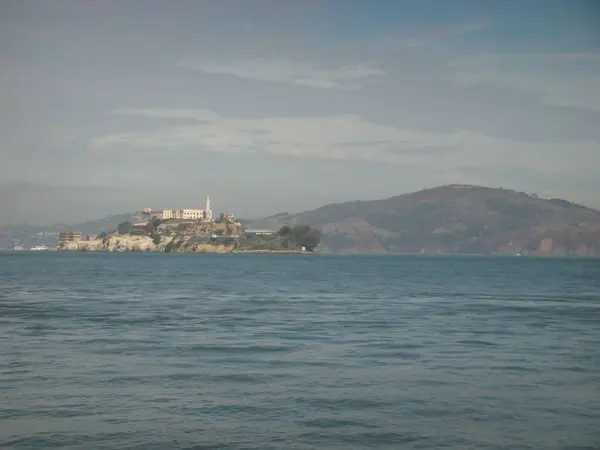 Letecký Pohled Krásné Hory Blízkosti Moře Alcatrazu Usa — Stock fotografie