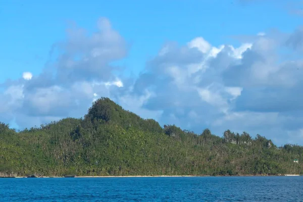 Uitzicht Oceaan Van Het Strand Met Bomen Filippijnen — Stockfoto