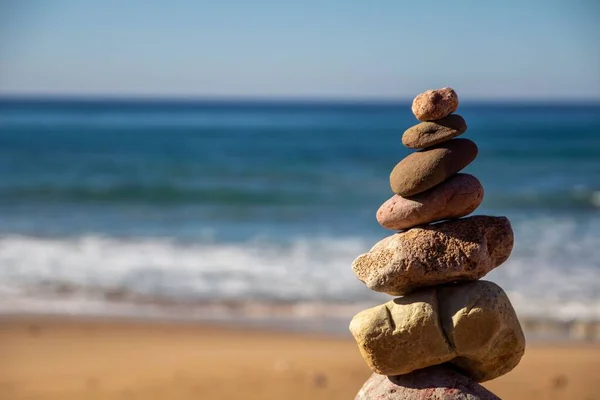 Die Höhlen Sandstrand Der Algarve Portugal — Stockfoto