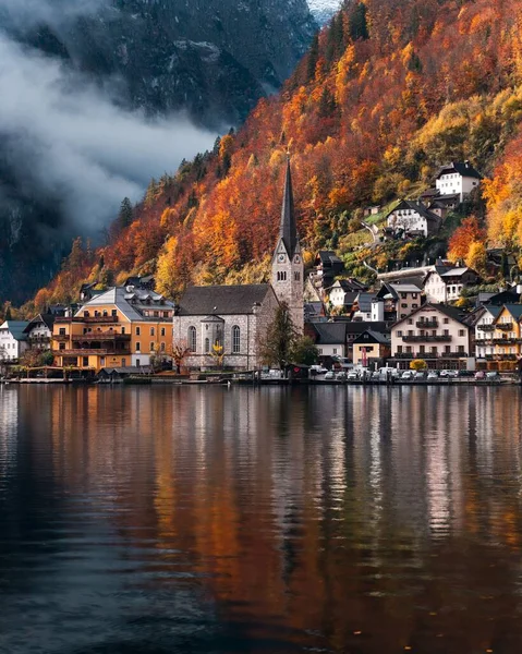 Shoot Taken Hallstatt Which You Can See Beauty Lake Mountains — Stock Photo, Image