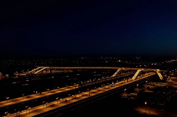 Bild Koge Norra Järnvägsstation Natten Denmar — Stockfoto