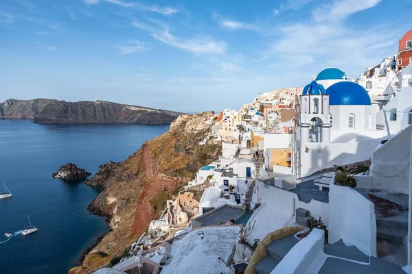 Uitzicht Oia Santorini Het Beroemdste Dorp Van Het Eiland Met — Stockfoto