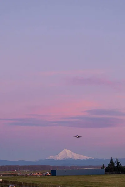 Uno Scatto Verticale Una Montagna Tramonto Rosa Portland Oregon — Foto Stock