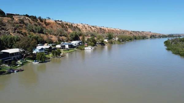 Primer Plano Del Río Murray Rodeado Árboles Casas —  Fotos de Stock