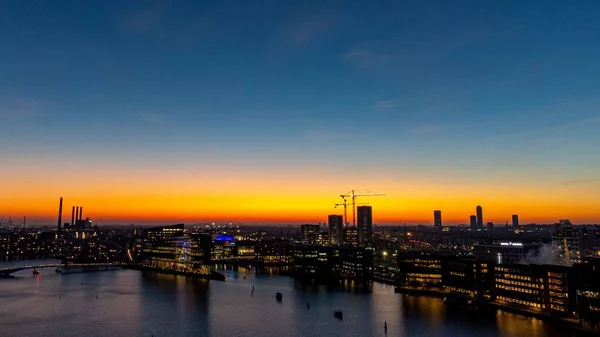 Porto Copenaghen Dal Mare Durante Crepuscolo Colorato — Foto Stock