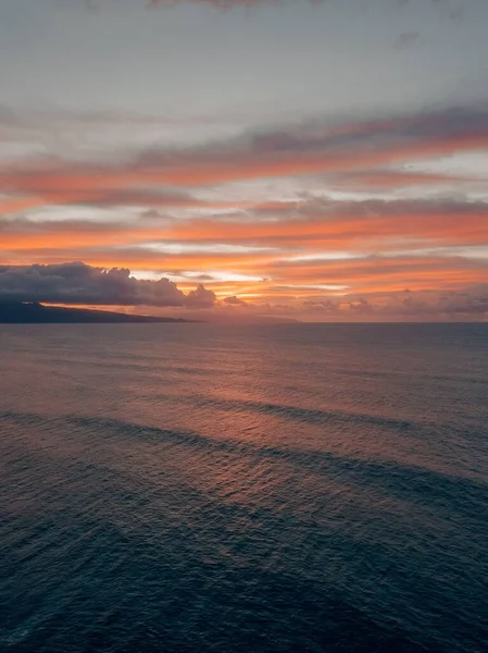 Повітряний Вид Моря Відбиває Захід Сонця Мауї Гаваї — стокове фото