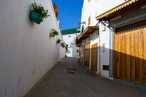 Ένα Στενό Δρομάκι Στην Ταγγέρη Μεντίνα Μαρόκο — Φωτογραφία Αρχείου