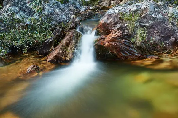 ブラジルの公園での小さな滝の撮影 — ストック写真