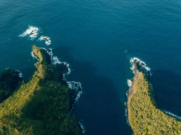 Una Vista Aérea Las Costas Verdes Maui Del Norte Contra —  Fotos de Stock