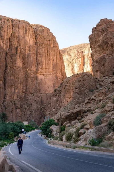 Vertical Shot Road Todgha Gorges Canyons — Stock Photo, Image