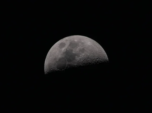 Closeup Full Moon Black Night Sky — Stock Photo, Image