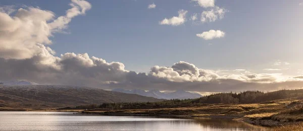 Beautiful Sunset Scottish Loch Panoramic View — Stock Photo, Image