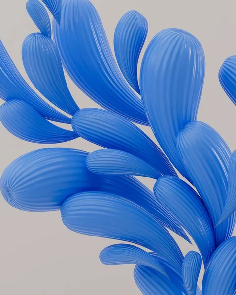 Renderizado Manchas Azules Abstractas Flotantes Lisas —  Fotos de Stock