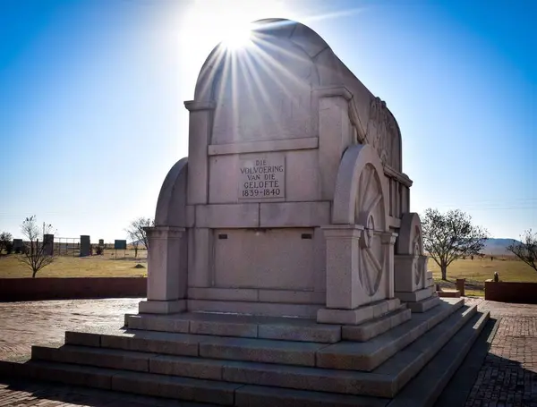 南非Bloedrivier的Voortrekker纪念碑的特写镜头 — 图库照片