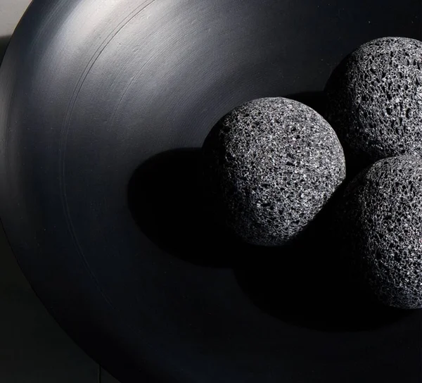 Closeup Granite Balls Stone Spheres Perfect Your Exterior Interior Setting — Stock Photo, Image