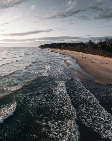 Uma Bela Paisagem Uma Praia Snady Letónia — Fotografia de Stock