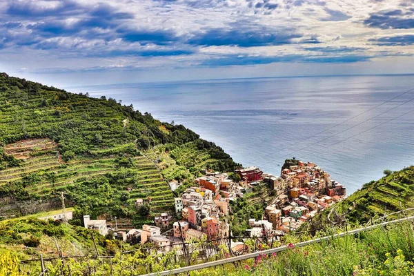 Vista Panorâmica Zona Costeira Cinque Terre Itália — Fotografia de Stock