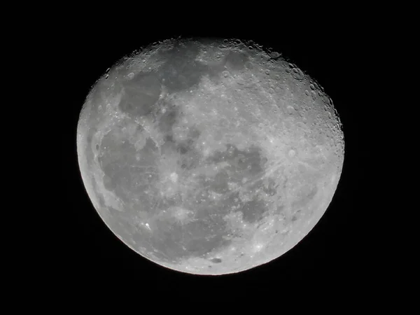 Closeup Shot Full Moon Black Sky — Stock Photo, Image