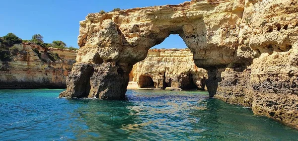 Spiaggia Praia Marinha Caramujeira Comune Lagoa Portogallo — Foto Stock