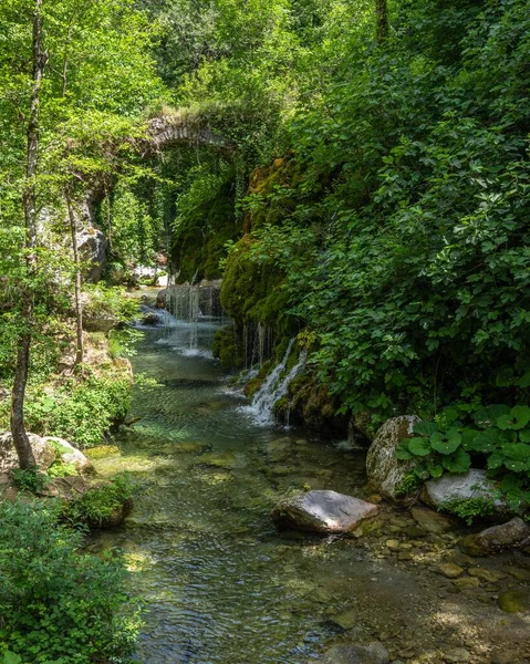 Όμορφος Φυσικός Παράδεισος Του Cascate Capelli Venere Καταρράκτες Στο Εθνικό — Φωτογραφία Αρχείου