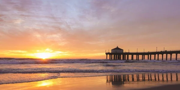 Panoramic View Coast Sunset — Stock Photo, Image