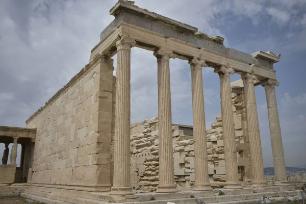 Temple Athena Nike Blue Cloudy Sky Acropolis — Stock Photo, Image