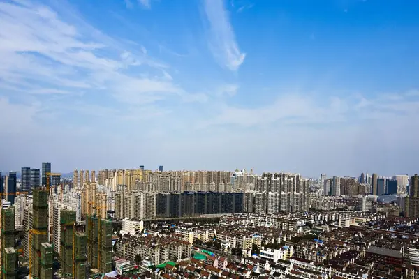 Paysage Urbain Magnifique Avec Grands Immeubles Appartements Blancs Lumière Jour — Photo