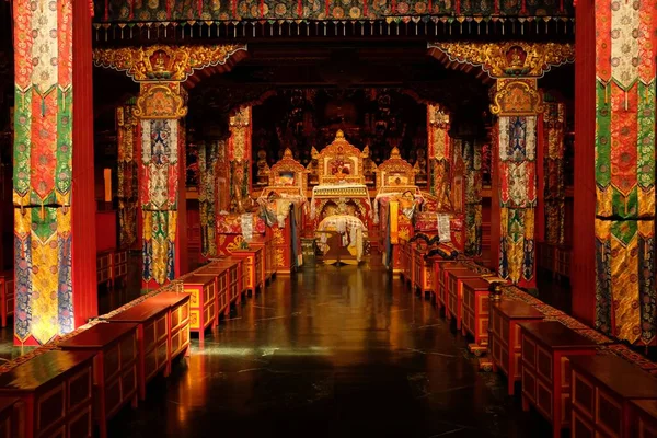 Interior Belo Templo Tibetano — Fotografia de Stock